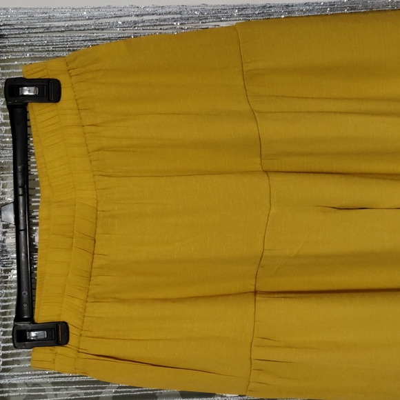 Shein wide leg pants size large true to size mustard yellow full length A1 - Picture 1 of 14